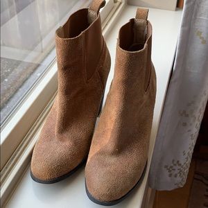 Julianne Hough suede heel booties